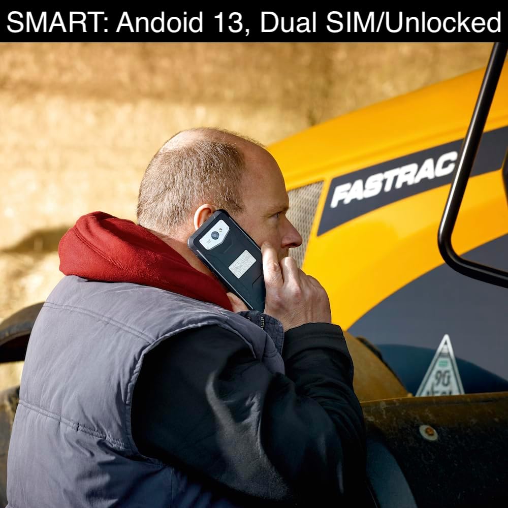 JCB Toughphone, rugged 5.7" smartphone, Android 13, Unlocked dual SIM, 20MP Camera, TP231