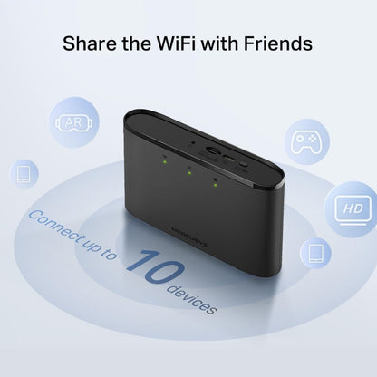 MERCUSYS MT110 Mifi Portable WiFi 4G Router, 4G LTE 150 Mbps, 2200mAh Battery for 10 Hours, 4G Router with Sim Slot, Sim Card Router, TP-Link Portable Router, Plug & Play, Mobile WiFi Router