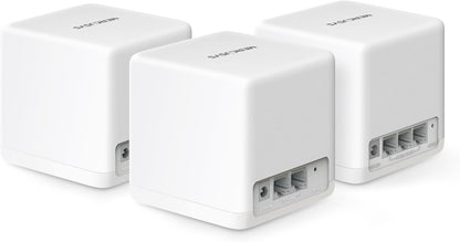 Mercusys Mesh WiFi, WiFi 6 1500 Mbps, WiFi Mesh Coverage up to 6,000 ft²(550 m²), Connect up to 100 Devices, 1024-QAM,Full Gigabit Ports, Dual Band Wifi Extender Booster, App Control,Halo H60X(3-pack)