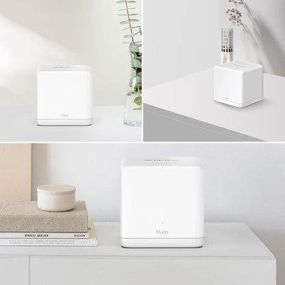 Mercusys Mesh WiFi, WiFi 6 1500 Mbps, WiFi Mesh Coverage up to 6,000 ft²(550 m²), Connect up to 100 Devices, 1024-QAM,Full Gigabit Ports, Dual Band Wifi Extender Booster, App Control,Halo H60X(3-pack)