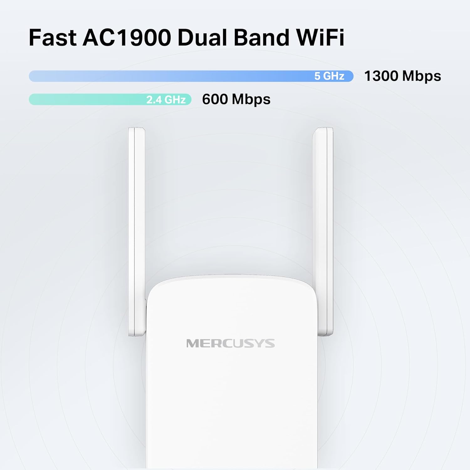 MERCUSYS ME50G AC1900Mbps WiFi Extender Booster, Internet Booster, Ethernet Port, EasyMesh, High-Gain Antennas, Access Point,WiFi Repeater,TP-Link WiFi Extender,App Control Easy Setup,UK Plug