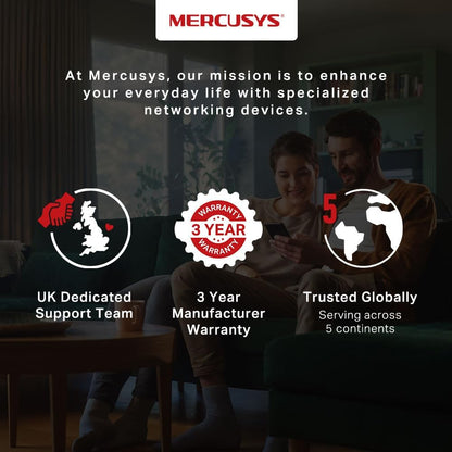 MERCUSYS ME50G AC1900Mbps WiFi Extender Booster, Internet Booster, Ethernet Port, EasyMesh, High-Gain Antennas, Access Point,WiFi Repeater,TP-Link WiFi Extender,App Control Easy Setup,UK Plug