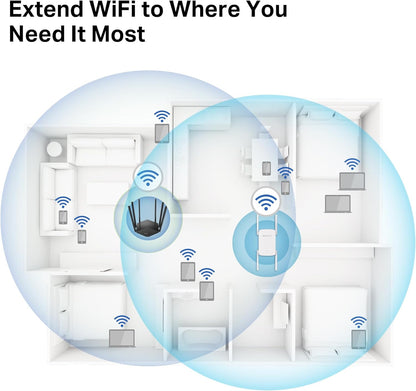 MERCUSYS ME50G AC1900Mbps WiFi Extender Booster, Internet Booster, Ethernet Port, EasyMesh, High-Gain Antennas, Access Point,WiFi Repeater,TP-Link WiFi Extender,App Control Easy Setup,UK Plug