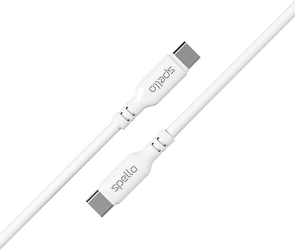 Spello USB-C Bundle, USB-C Cable & 20W PD Charger, 20W Power Delivery, Fast Charger Adapter for Apple & Android, USB-C iPhone 15 Charger, Fast Charger Adapter, White