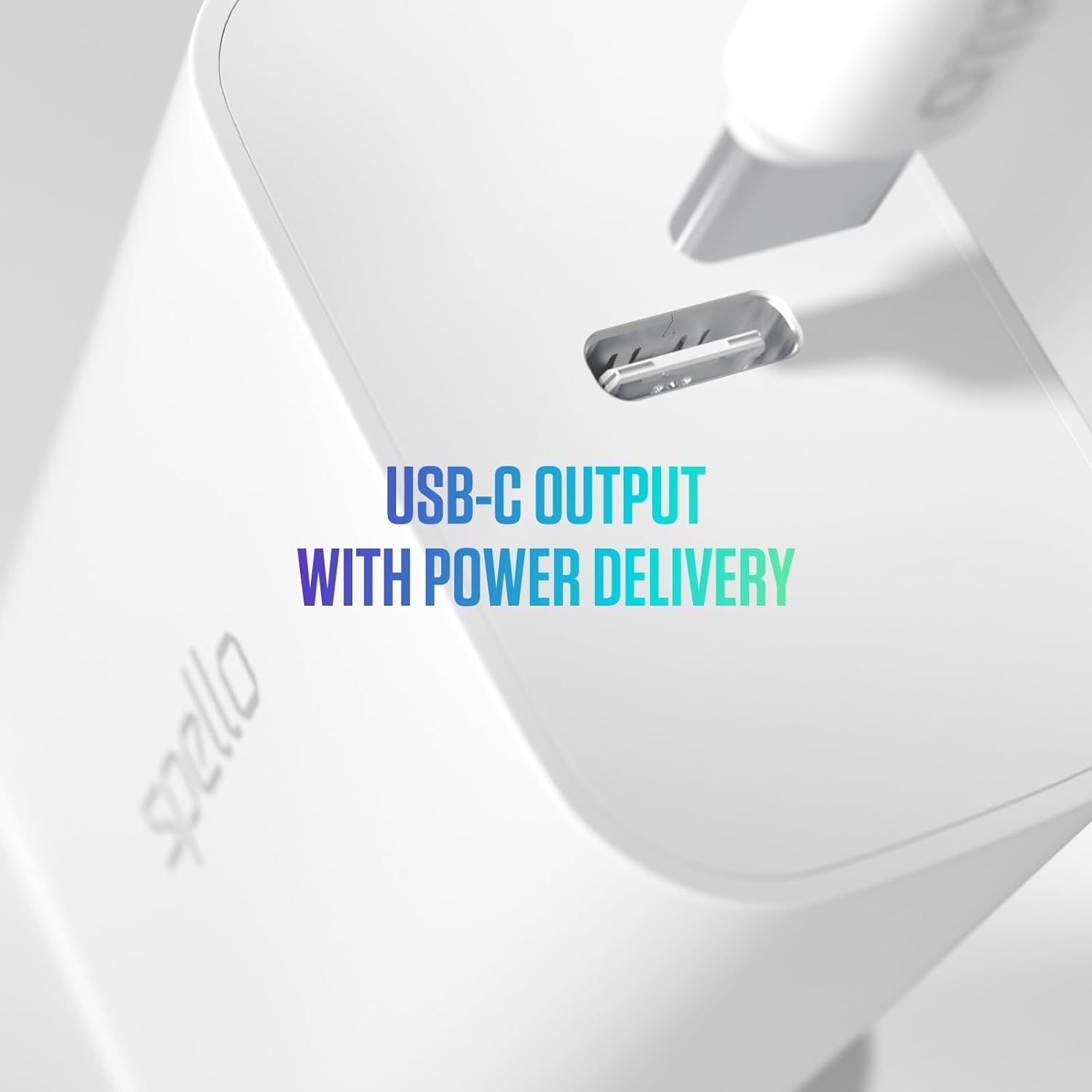 Spello USB-C Bundle, USB-C Cable & 20W PD Charger, 20W Power Delivery, Fast Charger Adapter for Apple & Android, USB-C iPhone 15 Charger, Fast Charger Adapter, White