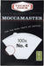 Moccamaster No.4 Paper Filters (100 Filters) - White One Size #4 Filters, 100 Count