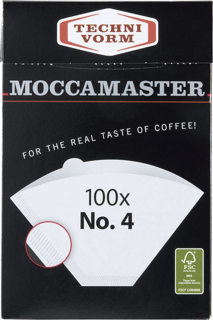 Moccamaster No.4 Paper Filters (100 Filters) - White One Size #4 Filters, 100 Count