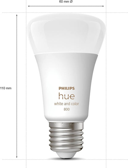 Philips Hue White and Colour Ambiance E27 Smart Bulb - 3 Pack