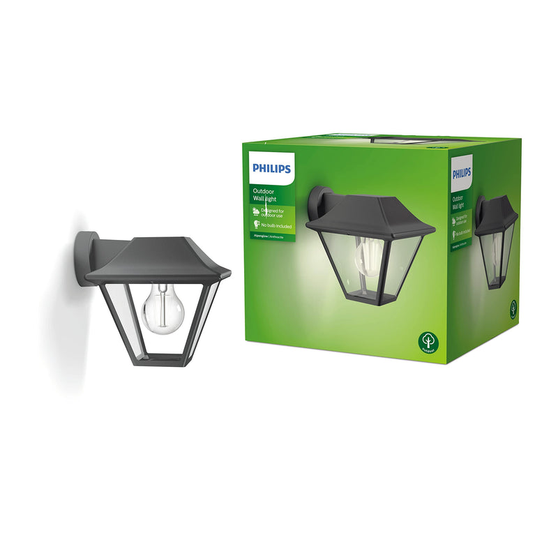 Bring the vintage look outside with this anthracite wall lantern with aluminium from Philips. The glass diffuser and retro design cr