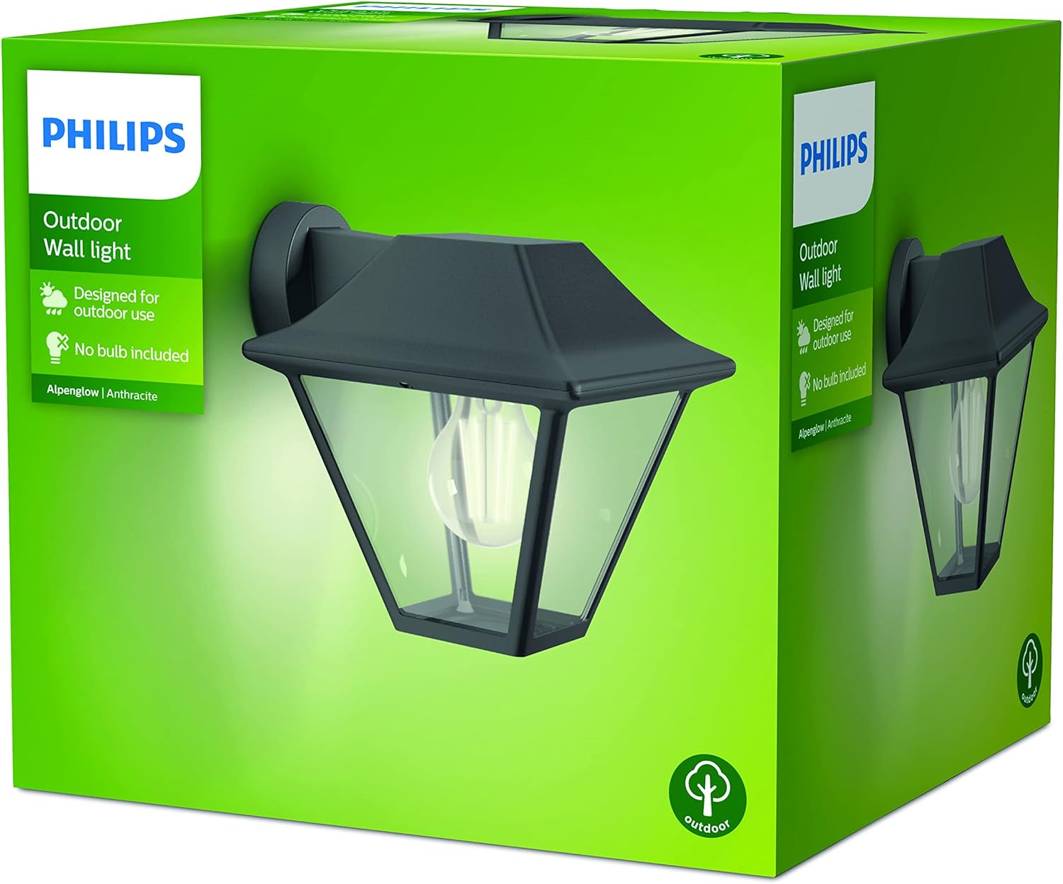Bring the vintage look outside with this anthracite wall lantern with aluminium from Philips. The glass diffuser and retro design cr