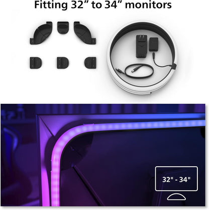 Philips Hue Play Gradient PC Lightstrip Starter Kit Including Hue Bridge  LED Smart Lighting. Sync for Entertainment, Gaming and Media.