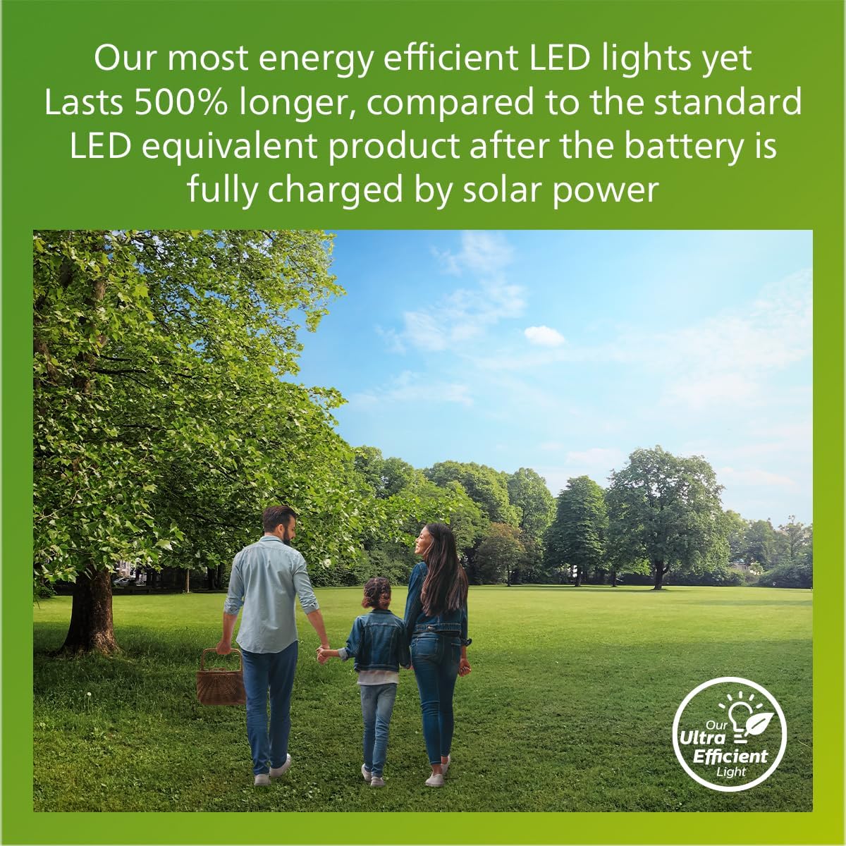 Philips has developed an UltraEfficient solar LED outdoor light that uses new technology to cut carbon emissions reduce material wa