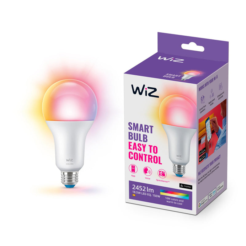 Brighten any part of your home with ease by livening up your existing lamp or fixture with our WiZ Full Colour High Lumen Bulb. Eng age in y