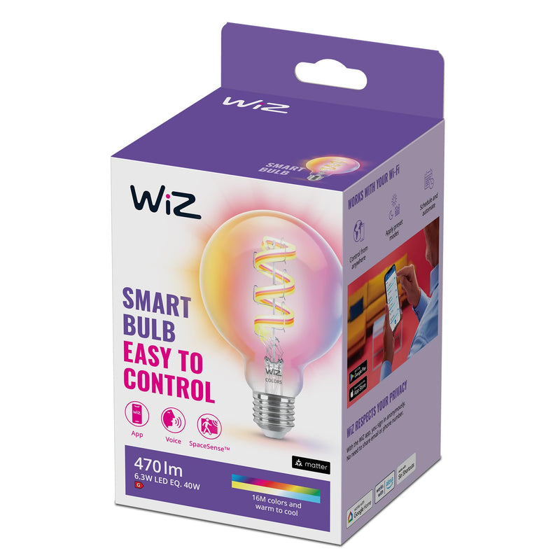 Wiz - E27 - Color & Tunable White Filament Bulb - Globe - Wifi