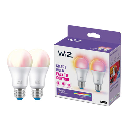WIZ WI-FI BLE 60W A60 E27 822-65 RGB 2PK