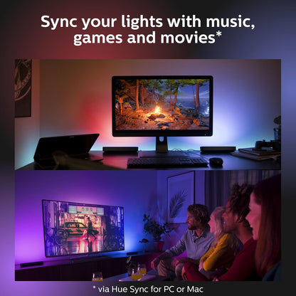 Philips Hue White And Colour Ambiance Play Light Bar Twin Pack And Bridge