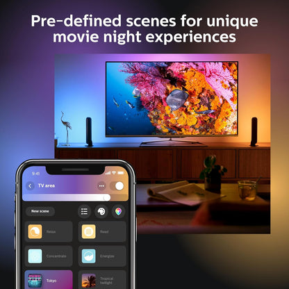 Philips Hue White And Colour Ambiance Play Light Bar Twin Pack And Bridge