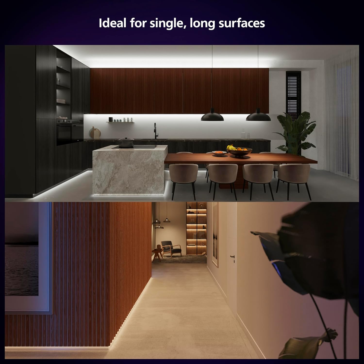 Philips Hue Indoor 3-Meter Smart LED Solo lightstrip (Non Extendable) - 1 Pack - Control with Hue App - Works with Alexa, Google Assistant and Apple HomeKit, Plug Type G, White
