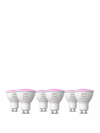 Philips Hue 4.2W GU10 Colour Smart LED 6-Pack Bulbs