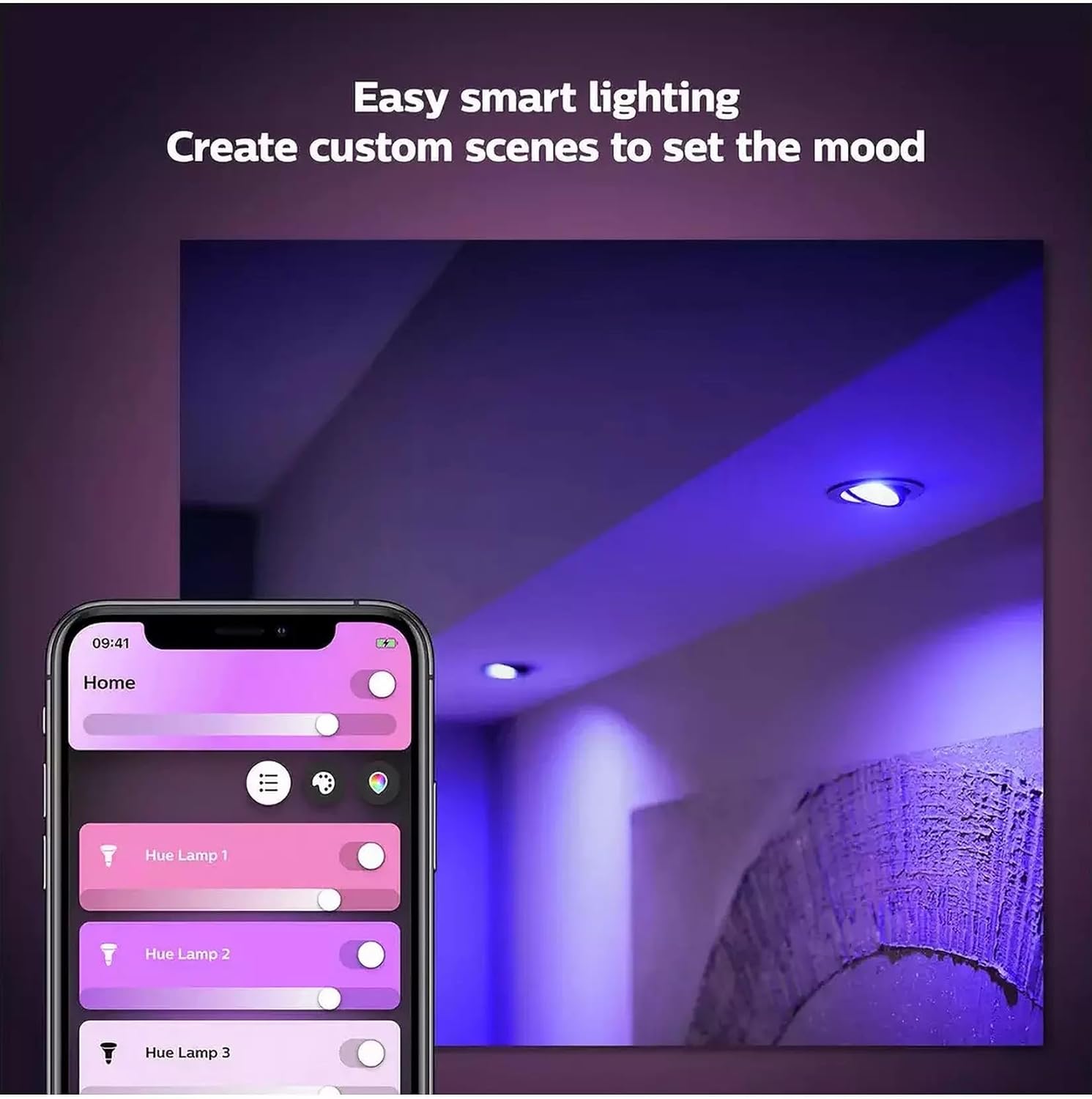 Philips Hue 4.2W GU10 Colour Smart LED 6-Pack Bulbs