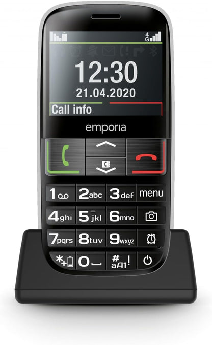 Emporia - ACTIVE LTE, 4G VoLTE Big Button mobile phone, ideal for the elderly, 2.3" colour screen, 2MP camera, Unlocked - Black