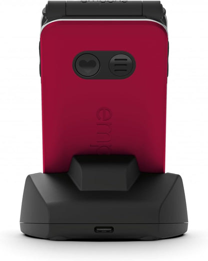 Emporia - JOY LTE - Big Button 4G FLIP Mobile Phone, ideal for the elderly - Unlocked, Large 2.8" screen, external screen, 2MP camera