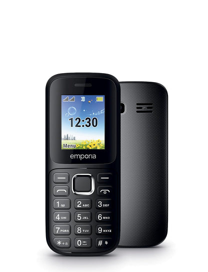 emporiaFN313i, 2G dual-sim mobile phone, Ideal Festival Phone, SIM free and unlocked for all 2G networks, 1.77 inch colour display, Black