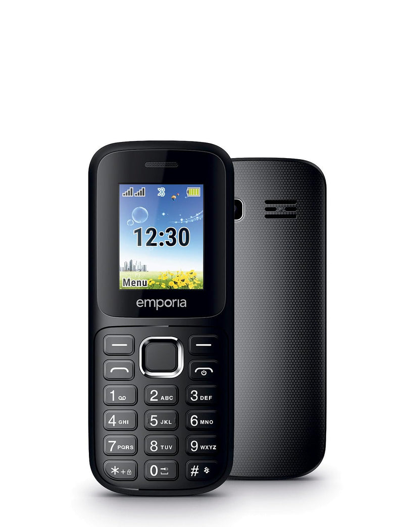 emporiaFN313i, 2G dual-sim mobile phone, Ideal Festival Phone, SIM free and unlocked for all 2G networks, 1.77 inch colour display, Black