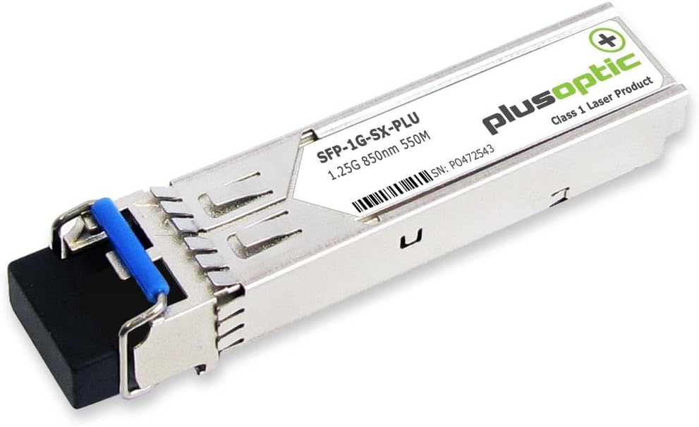 Plusoptic SFP-1G-SX-PLU - 1G MM SFP 2KM SC, Works with Allied Telesis, Netgear,D Link, TP link, Ubiqiti, Zyxel and Ruckus