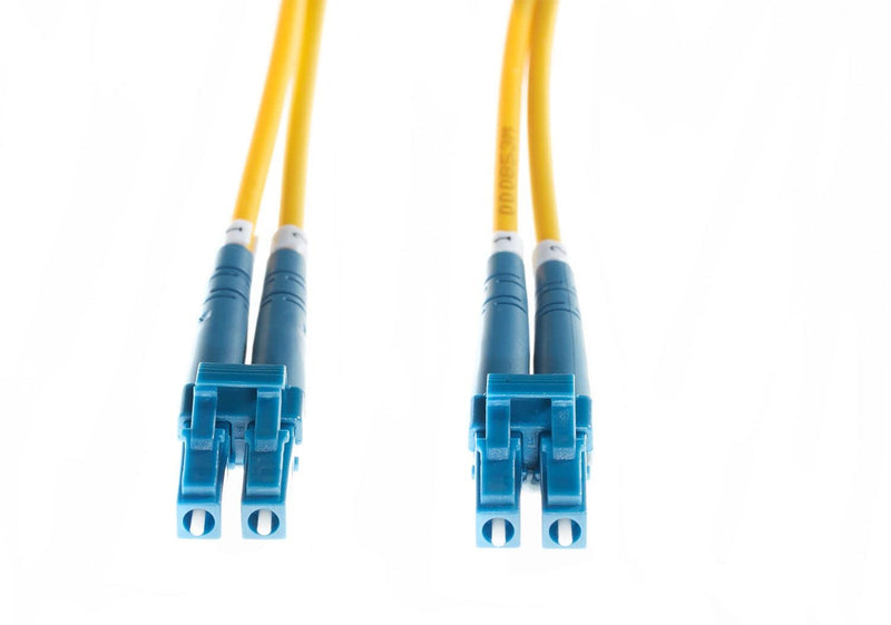 2m LC-LC OS2 / OS1 Singlemode Fibre Optic Duplex LSZH Patch Lead 2mm Oversleeving Yellow