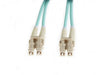 5m LC-LC OM4 Multimode Backwards Compatible With OM3 Fibre Optic Duplex LSZH Patch Lead 2mm Oversleeving AQUA