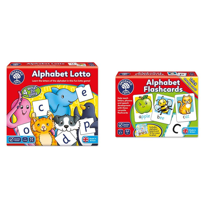 Orchard Toys Alphabet Lotto Game & Alphabet Flashcards