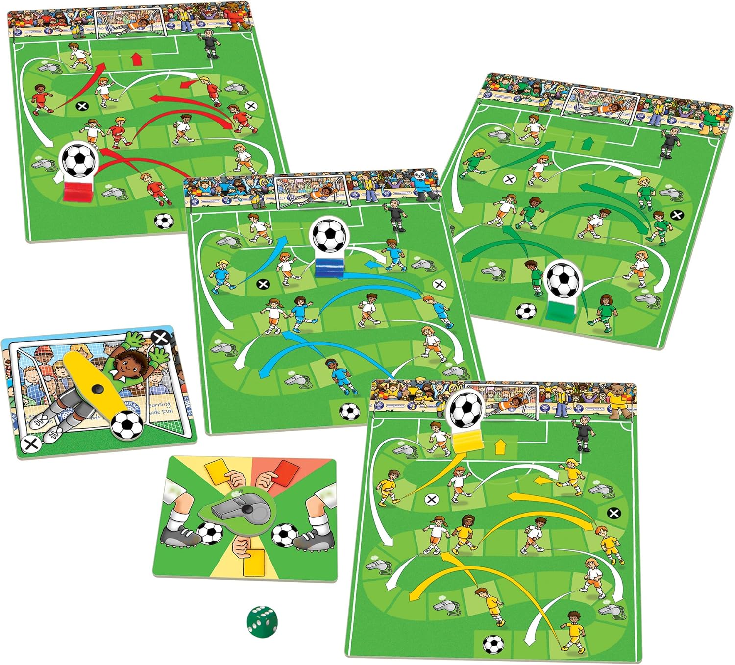 Orchard Toys Football Game, Perfect for Kids and Football fans ages 5+, Fun Snakes and Ladders Style Game, Family Game