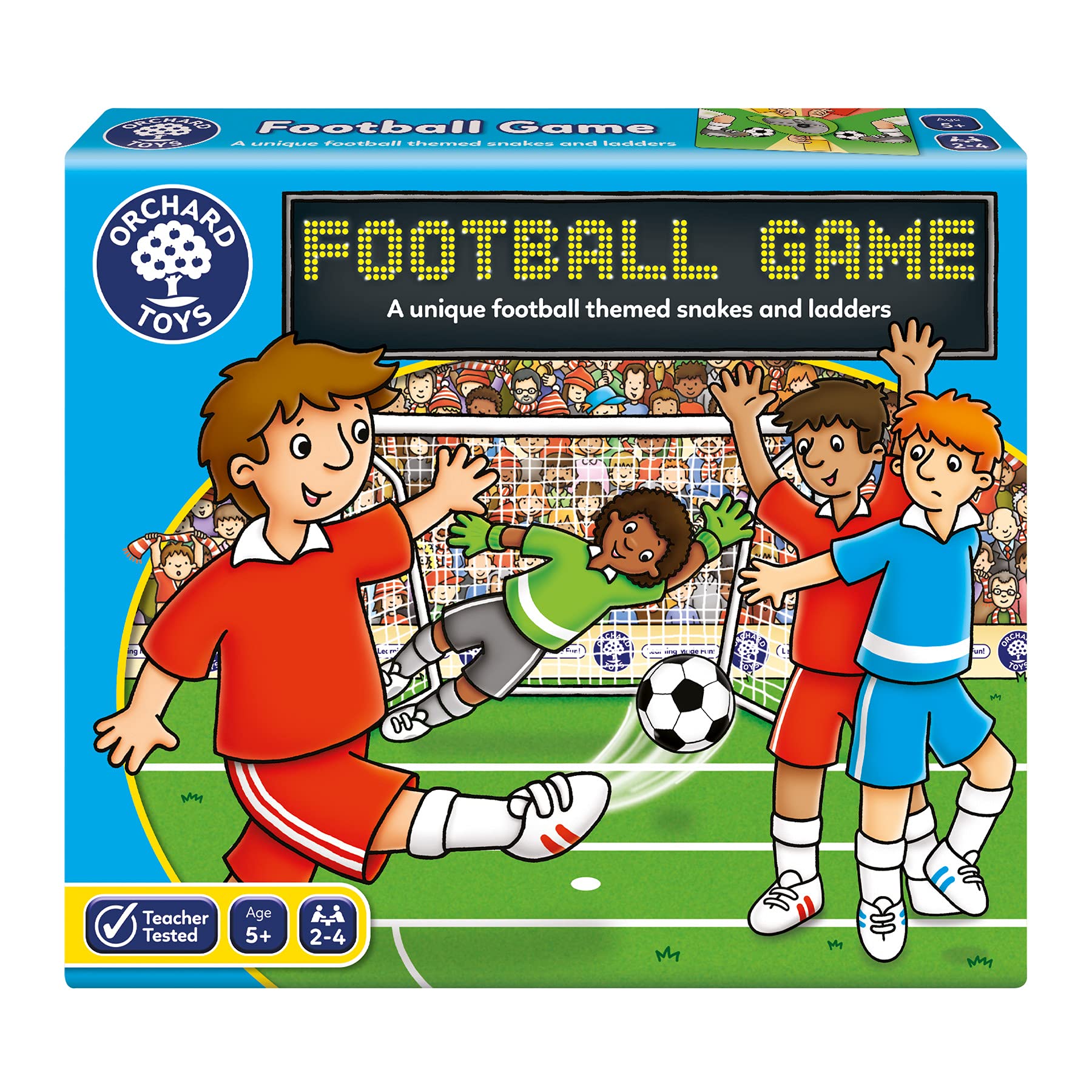 Orchard Toys Football Game, Perfect for Kids and Football fans ages 5+, Fun Snakes and Ladders Style Game, Family Game