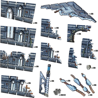 Battle Systems Sci-Fi Terrain - 28mm Modular 3D Space Terrain - Perfect for Wargaming and Roleplaying Tabletop Games - Full Colour Printed 3D 40K Multi Level Building Models (Gothic Ruins