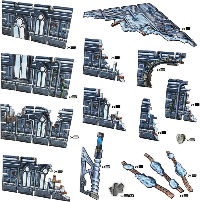 Battle Systems Sci-Fi Terrain - 28mm Modular 3D Space Terrain - Perfect for Wargaming and Roleplaying Tabletop Games - Full Colour Printed 3D 40K Multi Level Building Models (Gothic Ruins