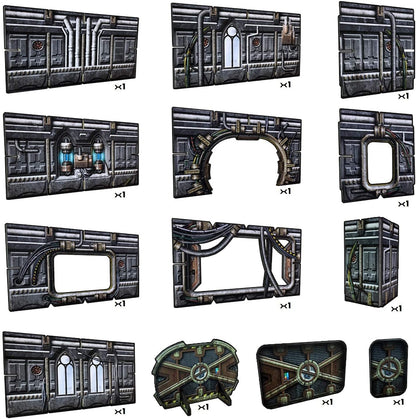Battle Systems Sci-Fi Terrain - 28mm Modular 3D Space Terrain - Perfect for Wargaming and Roleplaying Tabletop Games - Full Colour Printed 3D 40K Multi Level Building Models (Gothic Ruins