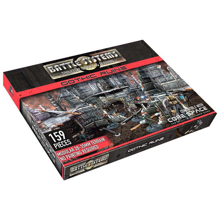 Battle Systems Sci-Fi Terrain - 28mm Modular 3D Space Terrain - Perfect for Wargaming and Roleplaying Tabletop Games - Full Colour Printed 3D 40K Multi Level Building Models (Gothic Ruins