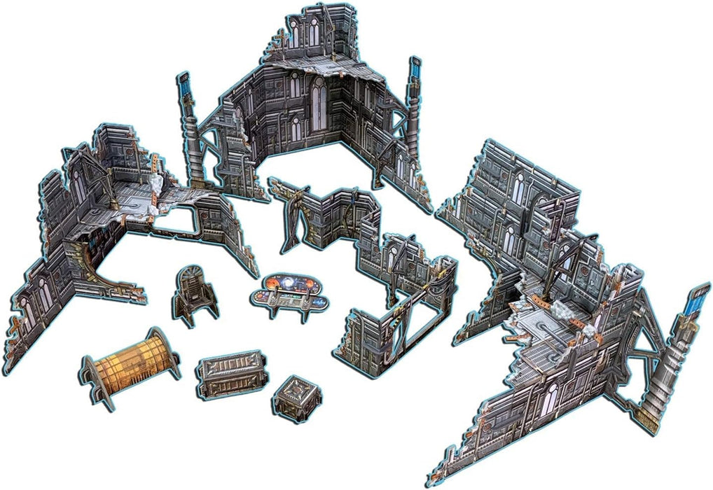 Battle Systems Sci-Fi Terrain - 28mm Modular 3D Space Terrain - Perfect for Wargaming and Roleplaying Tabletop Games - Full Colour Printed 3D 40K Multi Level Building Models (Gothic Ruins
