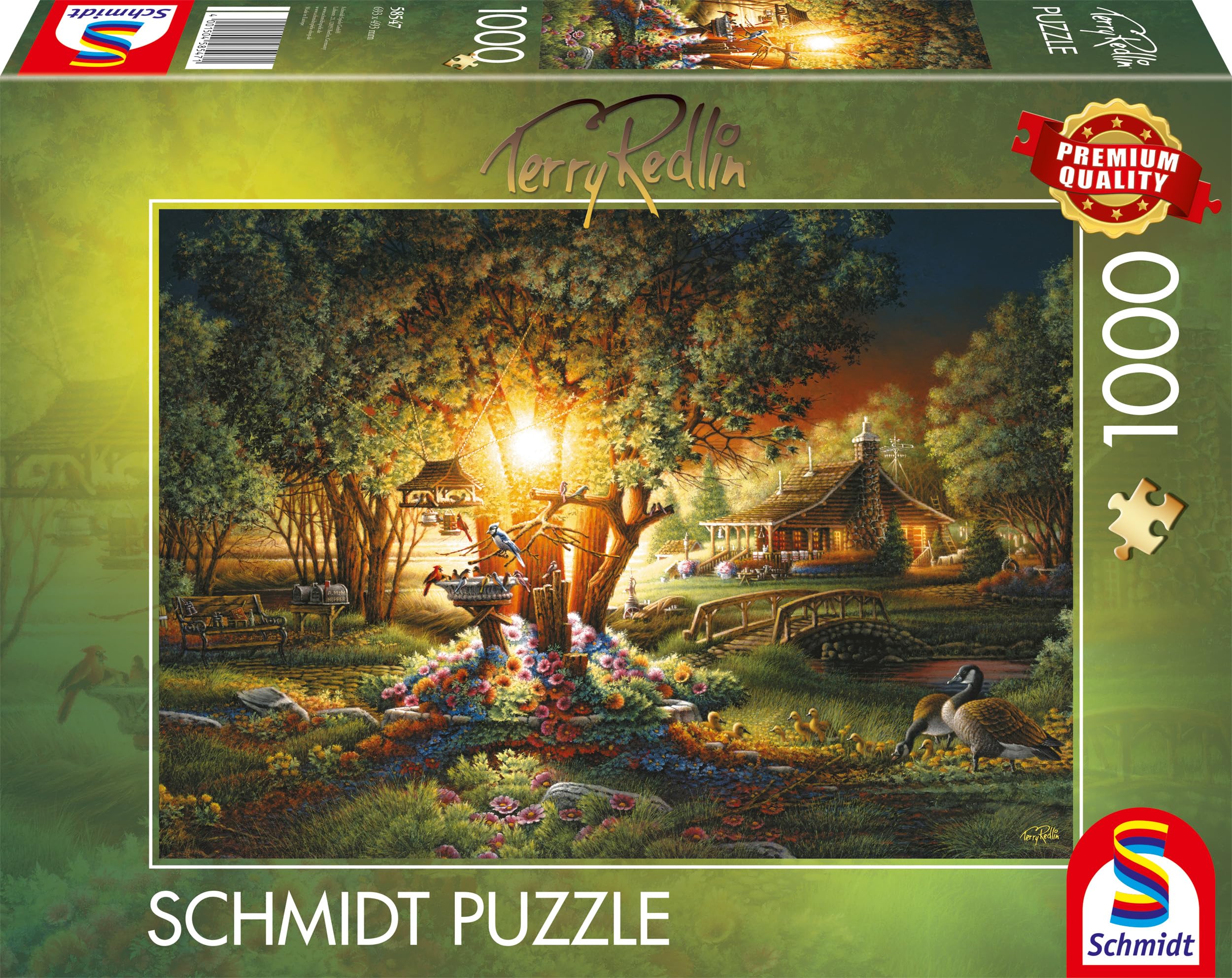 Schmidt Spiele 58547-Puzzle de 1000 pièces-Magnifique lumière du Printemps-Terry Redlin, 58547, Multicolore