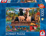 Schmidt Spiele Puzzle de 1000 Piezas, Familia de Perros en el Lago, 59778, Multicolor (CSG59778