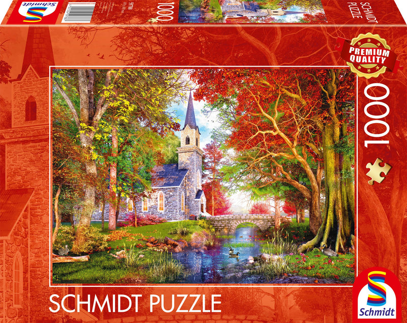 Schmidt Spiele 59788-Puzzle de 1000 Piezas, diseño de la Capilla en el otoño, Multicolor (CSG59788), (59788
