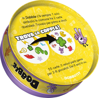 Asmodee: Dobble, Eco-Sleeve, Divertente Gioco da Tavolo per Tutta la Famiglia, 2-8 Giocatori, 6+ Anni, Edizione in Italiano