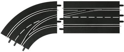 Carrera Carrera-20030363 Digital 124/132 Lane Change Left Curve, out to in, Pista Slot, Multicolor, Talla única (20030363