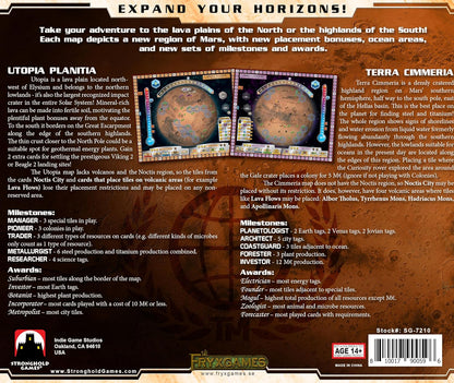Terraforming Mars Utopia & Cimmeria - Double-Sided Game Board with New Maps and Awards - for Ages 12+ and 1 to 5 Players