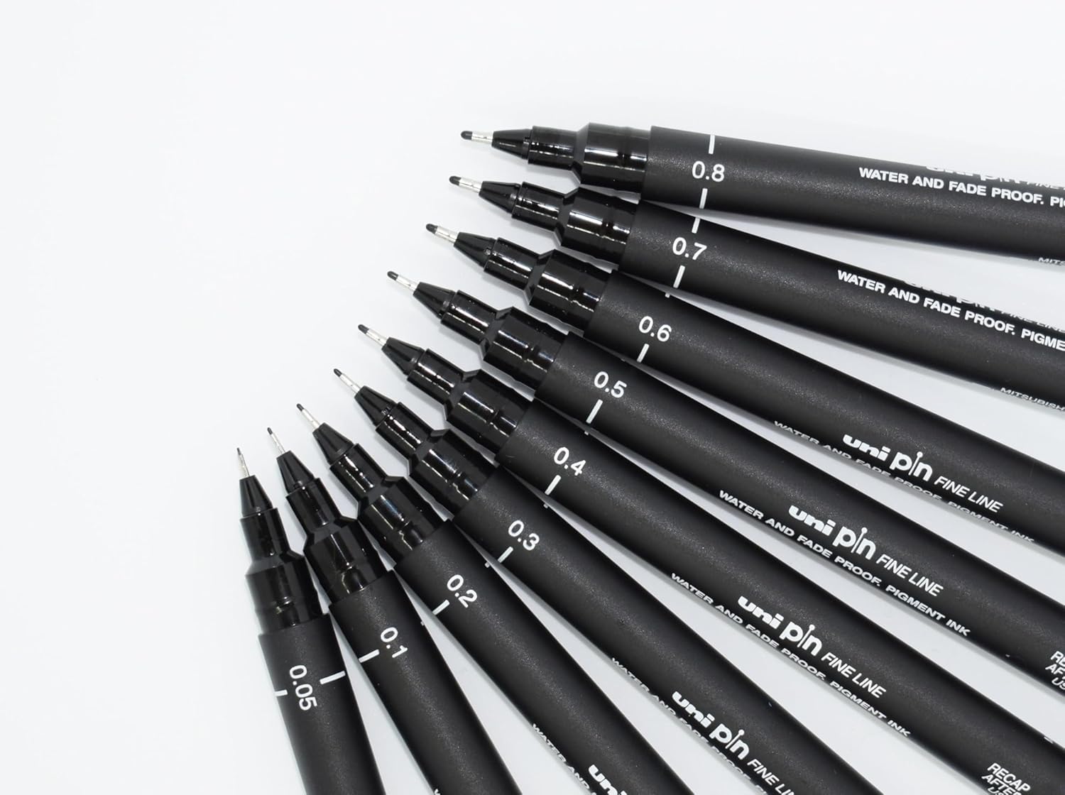 Uni - Uni Pin Setx8 Classic - Black - 0.05 To 1.2Mm And A Brush Tip