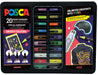 uni-ball Posca Groovy Colours 1MC/3M/5M Metal Box of 20 Markers, Assorted Colours