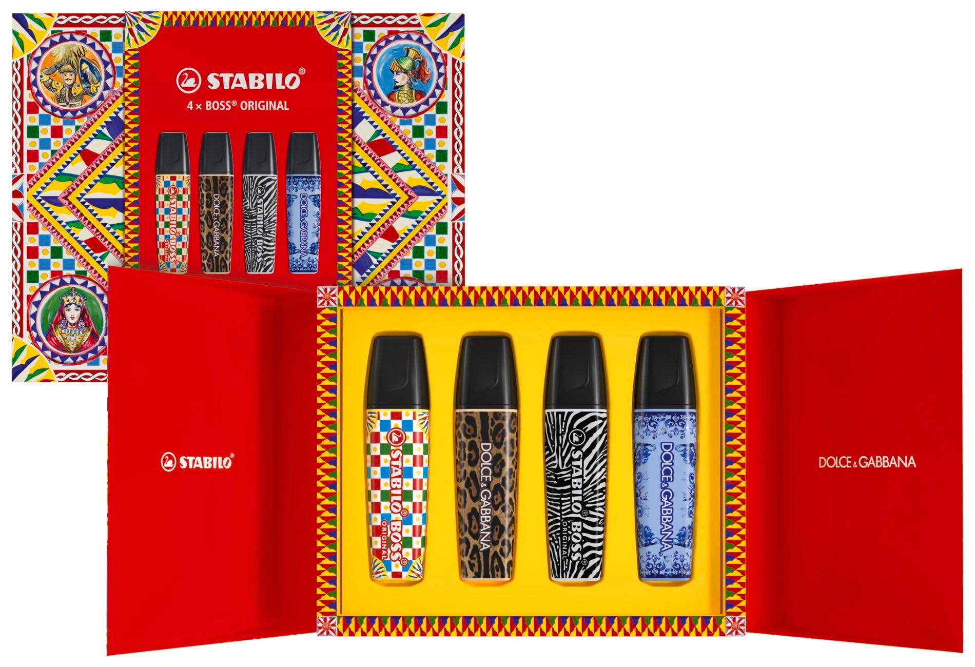 Textmarker - STABILO BOSS ORIGINAL x DOLCE&GABBANA - 4er Premium-Box - limitierte Edition