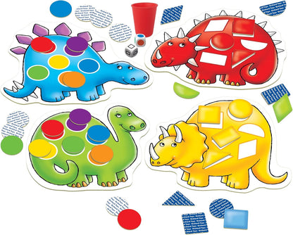 Orchard Toys Dotty Dinosaurs Game, Colour and Shape Game for Children, 2 Games in 1, Perfect for Children Age 3-6, Educational Toy Game