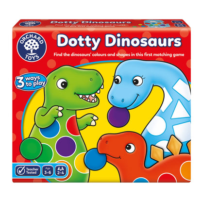 Orchard Toys Dotty Dinosaurs Game, Colour and Shape Game for Children, 2 Games in 1, Perfect for Children Age 3-6, Educational Toy Game